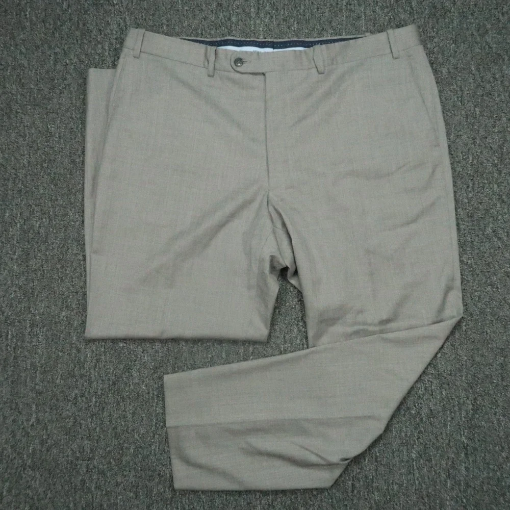 Peter‎ Millar Pants Men 42x31 Gray Wool Chino Trousers Flat Front Straight